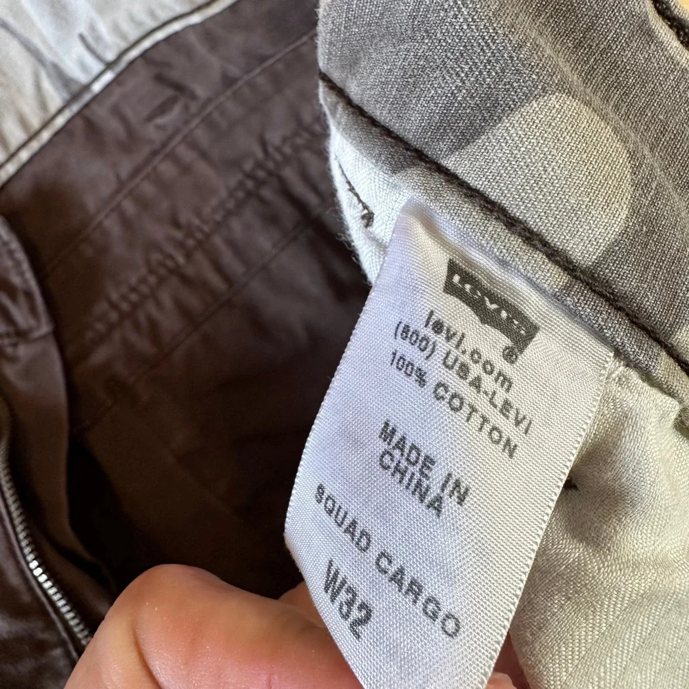 Levi's Squad Cargo Dark Brown Shorts workwear casual Relaxed Work Mens 32 Y2K
